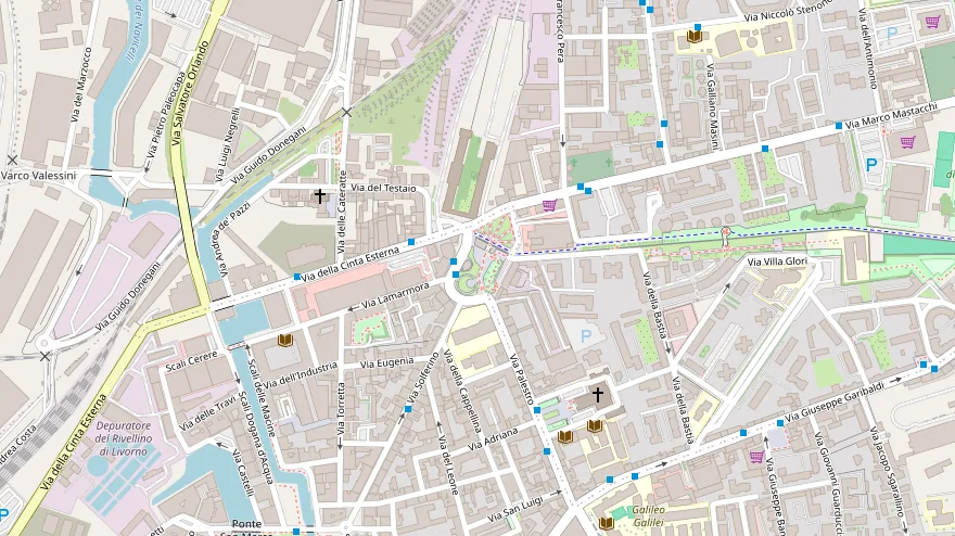 Mappa della zona di Piazzale XI Maggio 24 a Livorno, dove si trova lo studio Koral