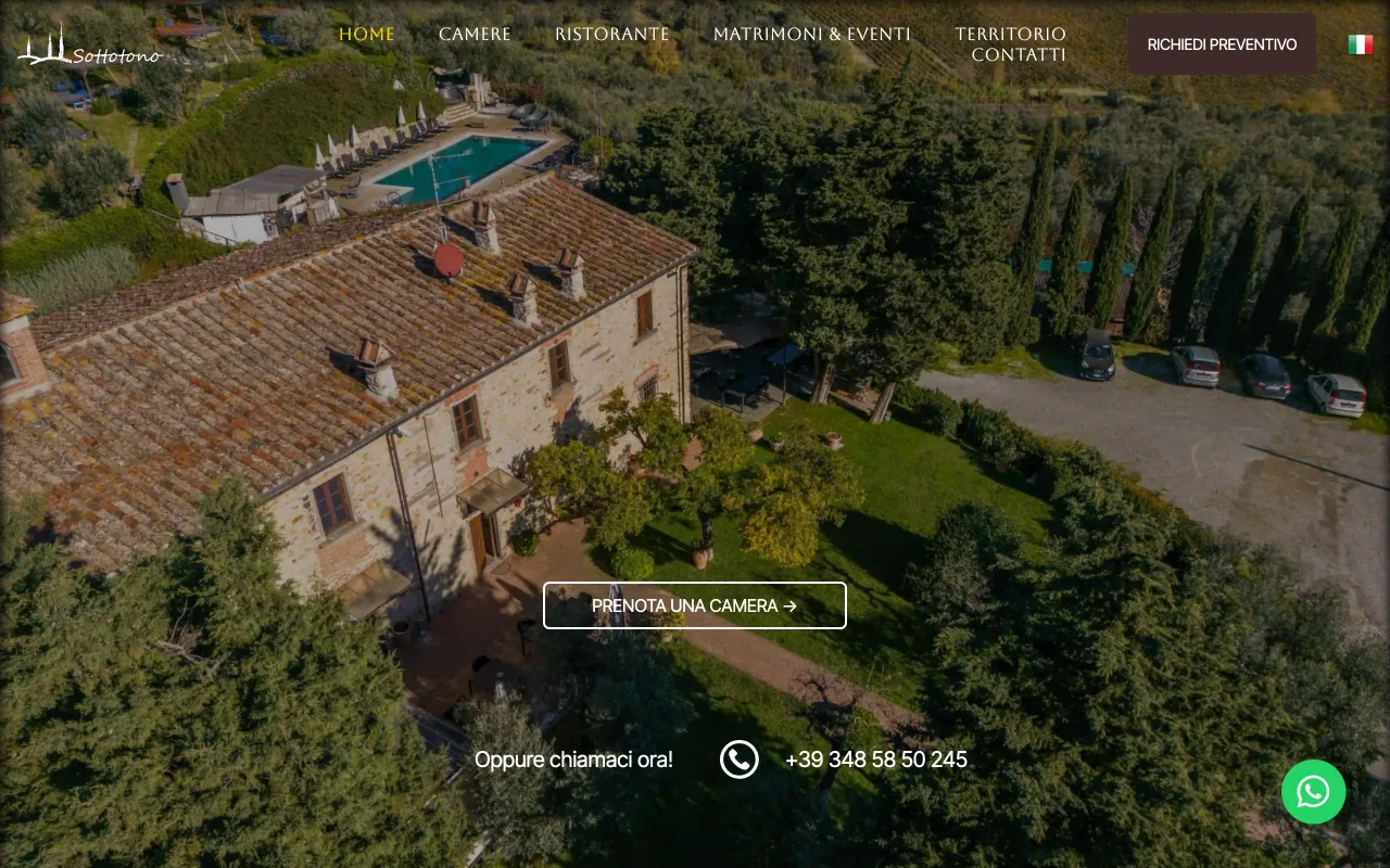 Sito web dell’Agriturismo Sottotono in Toscana, sviluppato da Koral