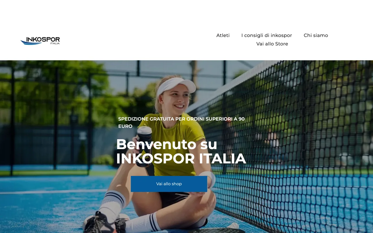 E-commerce di Inkospor Italia per integratori sportivi, sviluppato da Koral