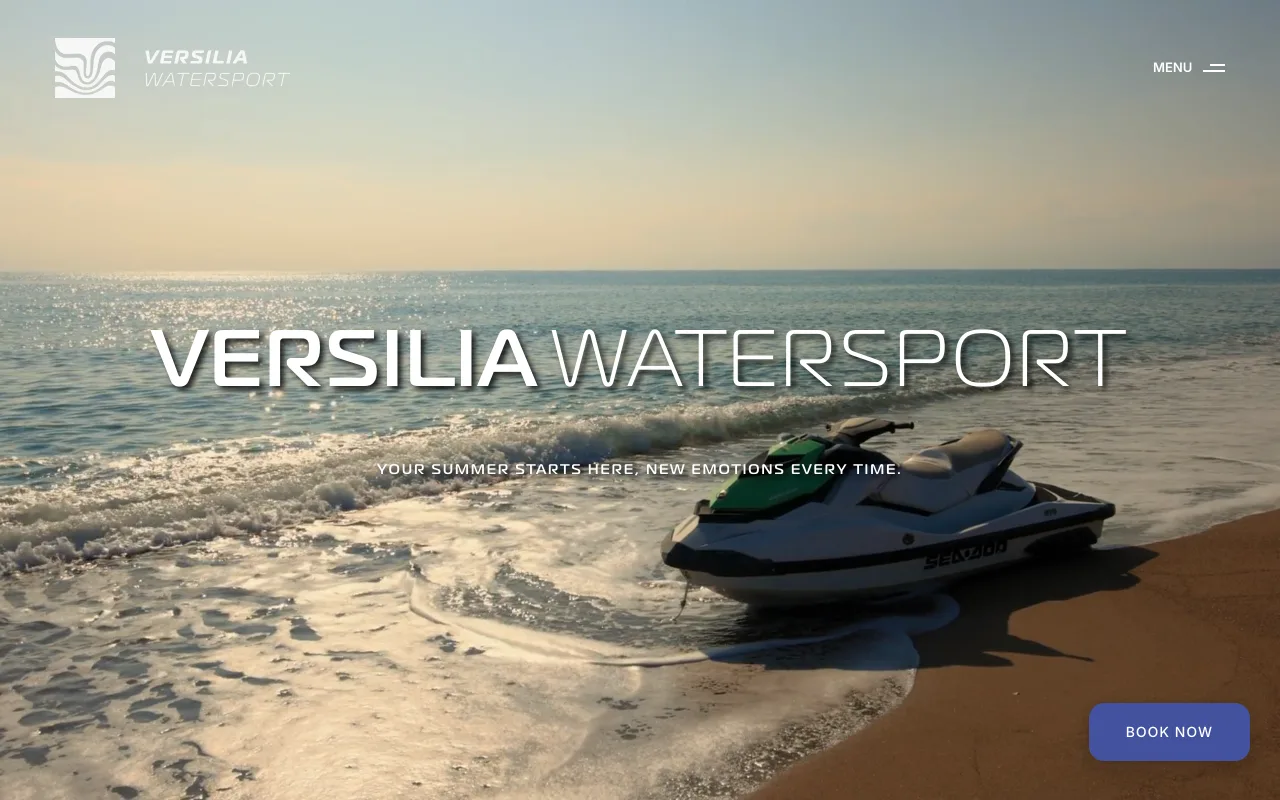 Sito web di Versilia Watersport con prenotazione online, realizzato da Koral