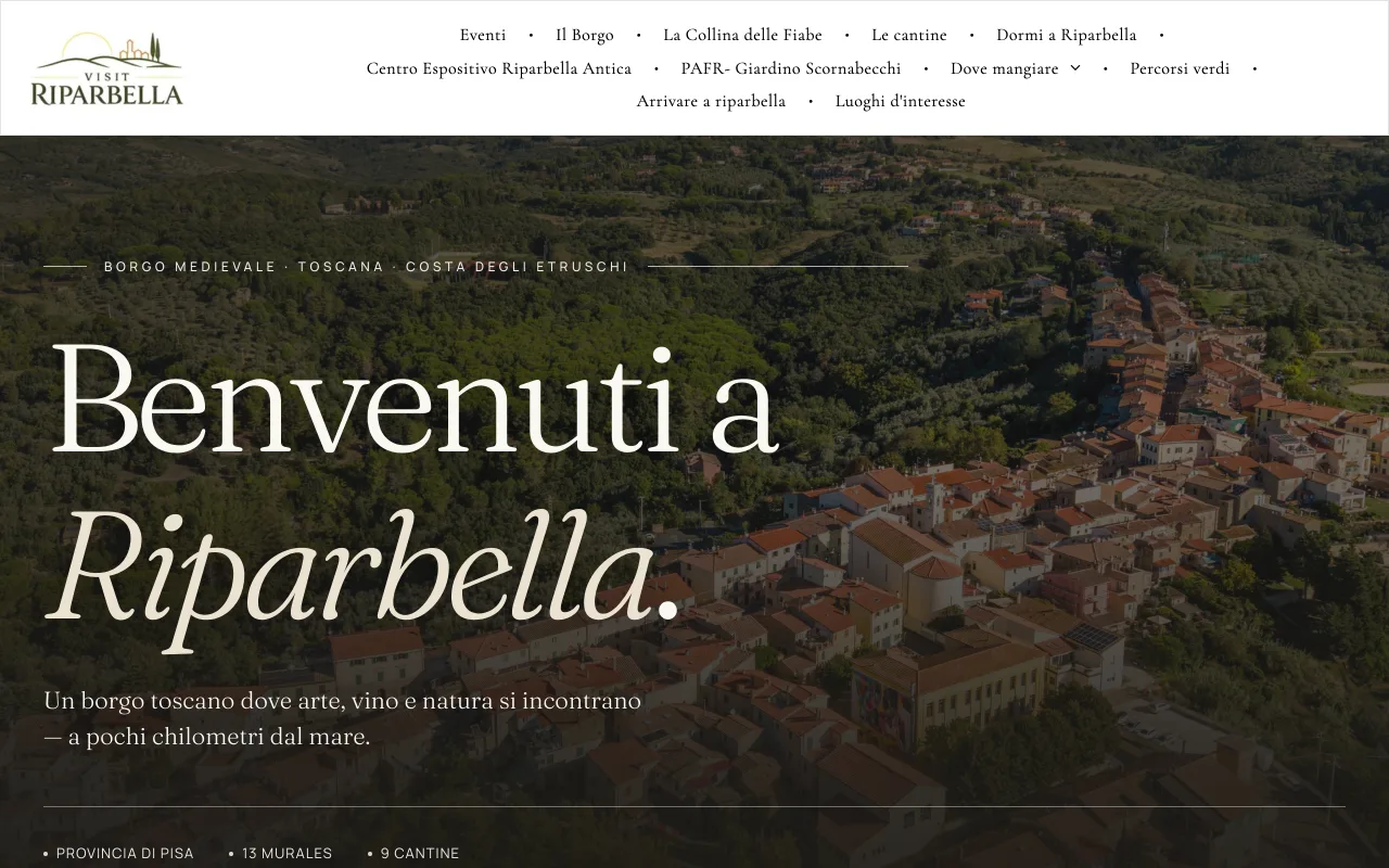 Visit Riparbella: sito web realizzata da Koral