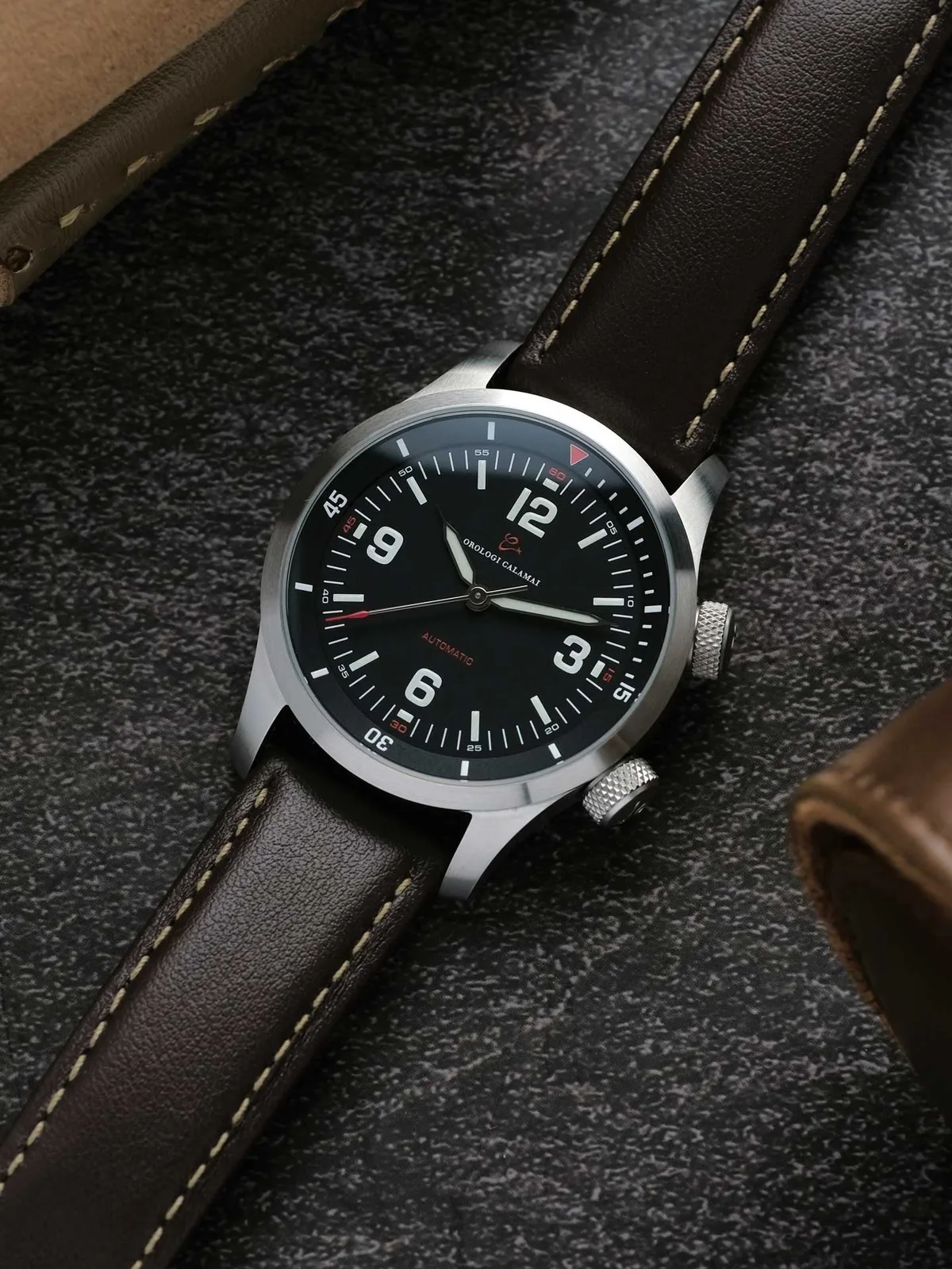 Orologio Calamai MC72, dettaglio del quadrante