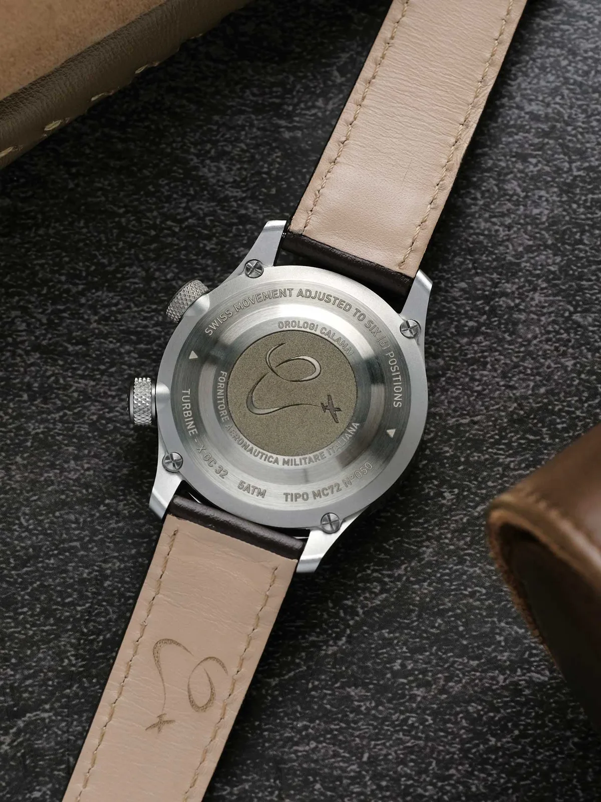 Orologio Calamai MC72, dettaglio del cinturino